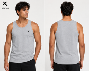 Débardeur pour homme X Sports City, respirant, couleur unie, col rond, sans manches, 100% coton, vêtements de sport toutes saisons, logo X - Product Image 4