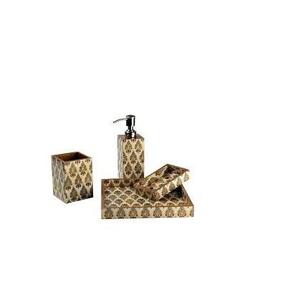 Luxury Handmade White Bone Inlay Bathroom Accessories <b>Set</b> <b>Soap</b> Dispenser Toothbrush Holder Tumbler Dish Tray Hotel Home Decor - Product Image 6