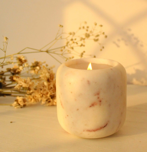 Porte-bougie en marbre blanc naturel et résine, décoration de luxe pour la maison, Noël, Pâques, prix de gros - Product Image 1