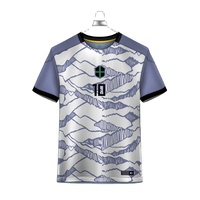 Maillots de football professionnels respirants, légers, à séchage rapide, imprimés, col en V, manches courtes, vente en gros fiable du Bangladesh