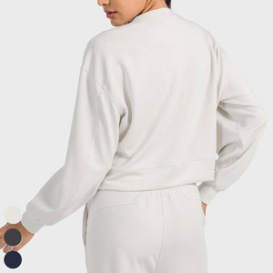 Sudadera de cuello redondo de algodón 100% de secado rápido de alta calidad para mujer Wearpex al por mayor, estilo urbano, manga larga personalizada - Product Image 3