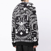 Sudadera con Capucha Unisex de Corte Holgado, Lavado Ácido, Antiarrugas, con Doble Bolsillo, Estilo Urbano, Estampado Serigrafiado, Tejida, 100% Algodón, Color Sólido, para Invierno
