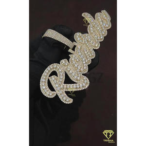 Collar Personalizado con Nombre Riconda, Diamantes Moissanite, Estilo Hip Hop, Cadena Brillante, Joyería, Regalo - Product Image 3