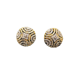 Pendientes de Diamantes Naturales de Nueva Tendencia |   Pendientes Redondos de Oro Sólido de 14K, Diseño Clásico, Joyería Fina de Lujo, Elegantes para Uso Diario - Product Image 4