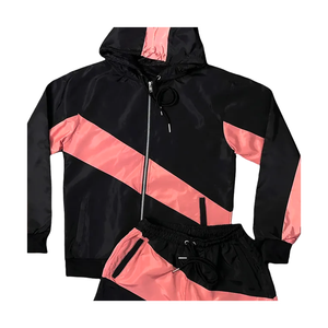 Conjunto Deportivo Cortavientos Transpirable para Hombre, Chaqueta Deportiva Ligera Impermeable con Capucha y Pantalones a Juego para Verano y Actividades al Aire Libre - Product Image 1