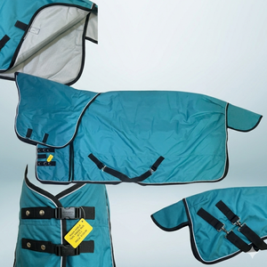 1200D 220GRM Tapis de cheval en polyester imperméable à l'eau Combo Bleu/Orange Noir Reliure Ripstop Shell Double fermeture de poitrine avant pour - Product Image 2