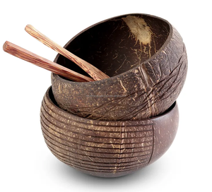 Bols de noix de coco plat de coquille de noix de coco écologique naturel bols décoratifs bol à salade de fruits assiette de collation de coquille de noix de coco - Product Image 2