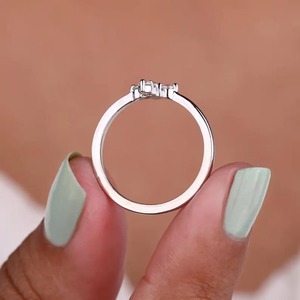 14k <b>White</b> <b>Gold</b> <b>Cross</b> Ring Lab Grown Diamond 0.50 CT Round Brilliant Cut IGI Certified Luxury - Product Image 6