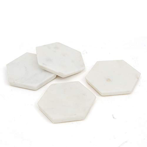 Coastal Style Luxury Eco-Friendly Round Marble <b>Coasters</b> Natural Stone <b>Table</b> Decor - Product Image 2
