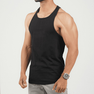 Débardeur Homme Coupe Boxy Courte en Coton Côtelé à Séchage Rapide avec Logo Personnalisé – Idéal Sport & Gym – Été - Product Image 3