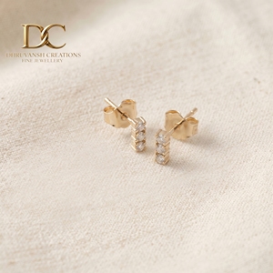 Nouveauté - Boucles d'oreilles en or massif 14 carats avec diamants de laboratoire taille brillant pour femme - Cadeau de fiançailles, de mariage ou d'anniversaire - Product Image 4