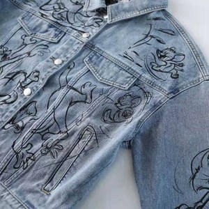 High-Durability Women Denim <b>Jacket</b> | Polyester/Cotton Button Casual Streetwear Quick Dry Eco-Friendly Breathable Spring Summer - Product Image 3