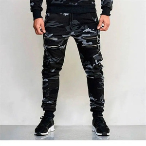 Pantalon cargo camouflage pour homme, coupe slim, taille mi-haute, style denim imprimé avec fermetures éclair, vêtements décontractés d'automne - Product Image 3