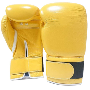 Guantes de Boxeo Profesionales de Cuero de Primera Calidad para Entrenamiento y Sparring, Guantes de Boxeo de Cuero Amarillo Premium - Product Image 4