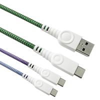 Câble USB tressé en nylon PVC de qualité supérieure pour appareils iOS, ordinateurs et recharge de voiture, certifié RoHS, vente en gros