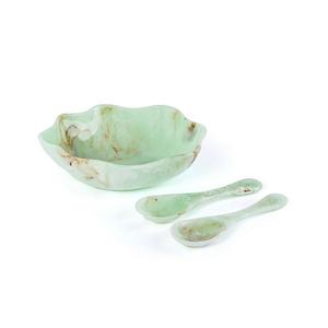 Trending Flow - Juego de Tazón y Cuchara de Resina para Servir, Vajilla Decorativa, Juego de Servidor de Ensalada de Resina para el Hogar, Hotel, Restaurante, Mesa de Comedor - Product Image 2