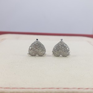 1.30 Cttw White Diamond Heart Stud <b>Earrings</b> 925 Sterling <b>Silver</b>, Round Cut Natural Diamond <b>Earrings</b> for Women, Push <b>Back</b> - Product Image 3