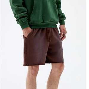 Pantalones cortos tipo Bermuda de algodón de color sólido para hombre, con cordón en la cintura y bolsillos, estilo casual, cintura media, tejido de punto - Product Image 3
