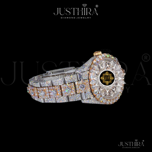 Montre de luxe pour homme sertie de diamants VVS bicolore – Style Hip Hop, entièrement pavée de diamants, avec testeur de diamants 100 % fiable - Product Image 2