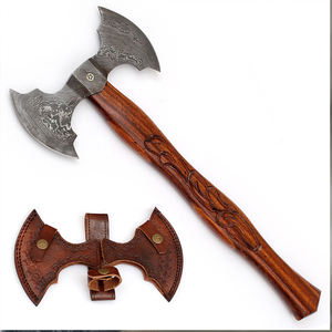 Damascus Steel Double Head <b>Axe</b> Hand Crafted Outdoor Tool Designed For <b>Camping</b> And Field Use Damascus Steel Double Head <b>Axe</b> - Product Image 1