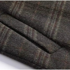 <b>Men's</b> Luxury <b>Double</b>-Sided 100% Wool Mandarin Collar Overcoat Business Casual for Autumn/Winter Thick Long Single Button - Product Image 4