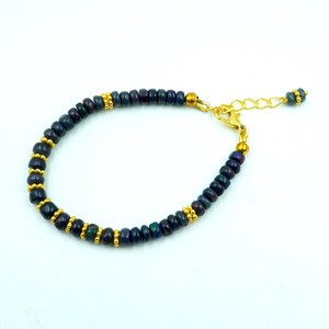 HAYAAT GEMS Ethiopian Welo <b>Fire</b> Opal Beads Bracelet Gold Accents Natural Gemstone Jewelry Luxury Style Anniversary - Product Image 2