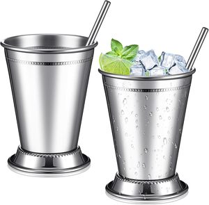 Vaso de Cóctel Mint Julep de Acero Inoxidable Dorado y Plateado con Borde Enrollado, Ecológico, Antiderrames, con Logotipo Personalizado, Venta al Por Mayor 2025 - Product Image 4