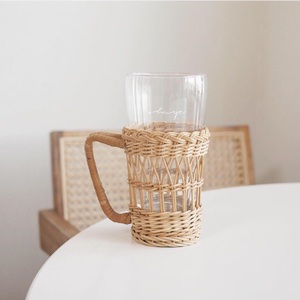 Handmade Weaving Pouring Pitcher Jug Rattan <b>Wrap</b> Pitchers glassware Accessories Cup Holder Covers - Product Image 4