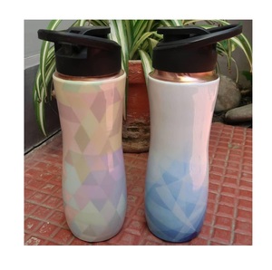 Handmade Ayurvedic Pure Copper Water Bottle Reusable Drinking Bottle Traditional Copper Bottle For <b>Men</b> Women Travel Office Gym - Product Image 3