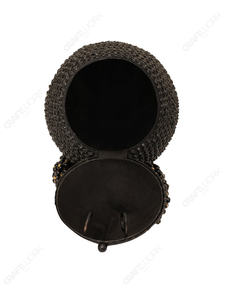 Pochette de soirée de luxe noire entièrement perlée avec anse ovale surdimensionnée et franges à pompons, sac à main de créateur pour mariage et événements. - Product Image 2