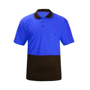 T-shirt de sécurité haute visibilité classique, réfléchissant, bleu fluorescent et noir, avec logo personnalisé, manches courtes - Product Image 4