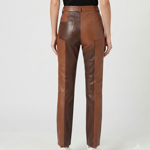 Custom Design Women's Leather Pants Women's Slim Fit Leather Pants Women's Leather Office Wear Pants Women Leather Slim Fit Pant - Product Image 2