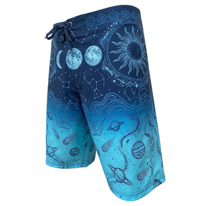 Custom Celestial Sun Moon Star Print <b>Men</b>’s Swim <b>Trunks</b> Beach Shorts in multi colors - Product Image 6