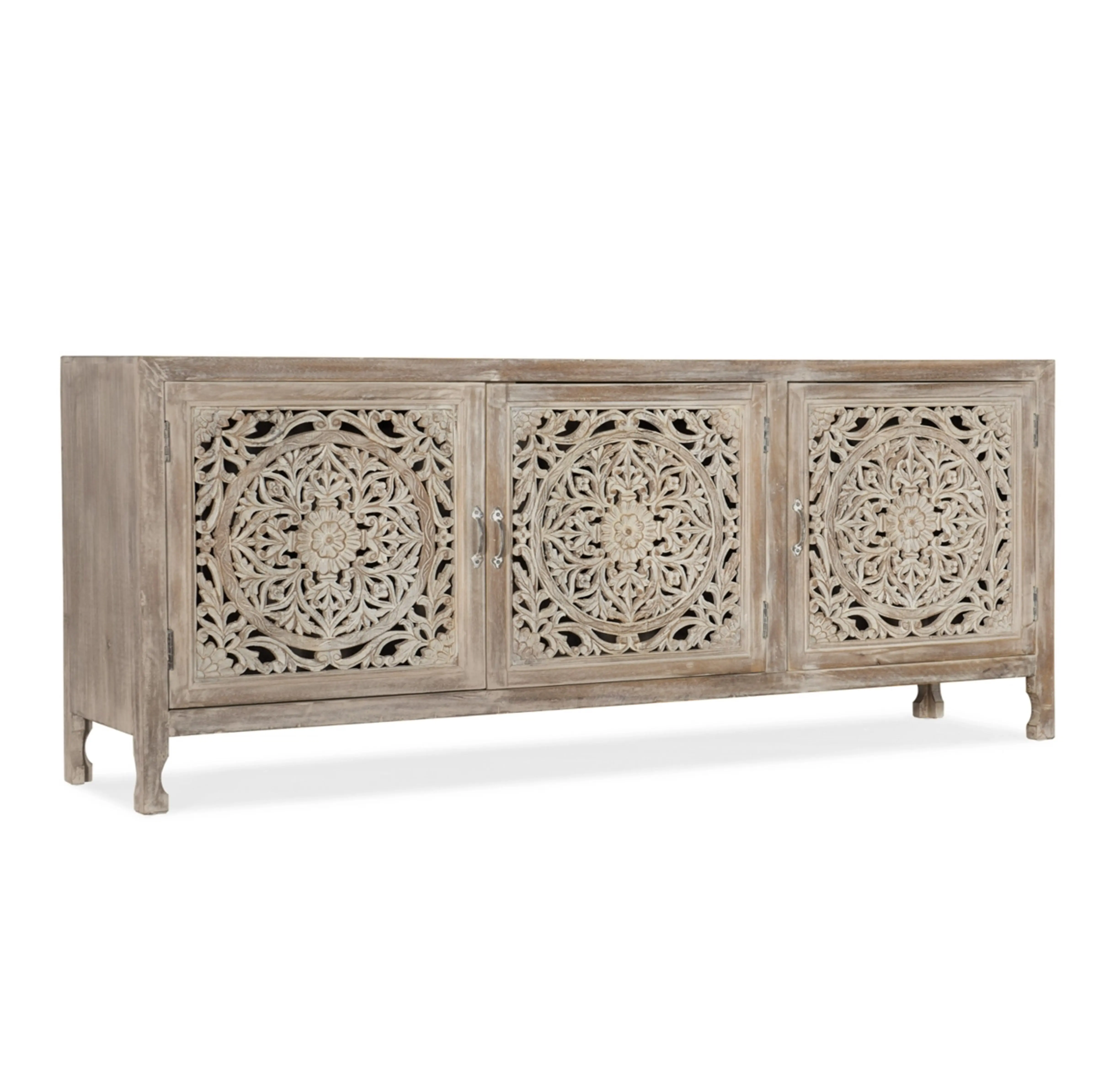 Nouveau meilleur Design moderne 100% meubles en bois de mangue massif pur meuble TV couleur naturelle