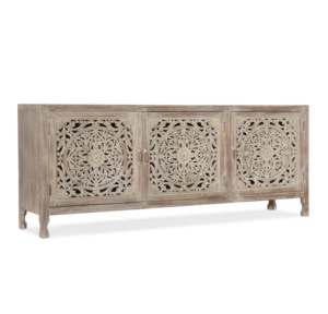 Luxury Furniture Vintage Design Solid Wooden Natural Hand Carving Side Board, Buffet Cabinet, <b>Kitchen</b> Cabinet in White Wash - Product Image 1