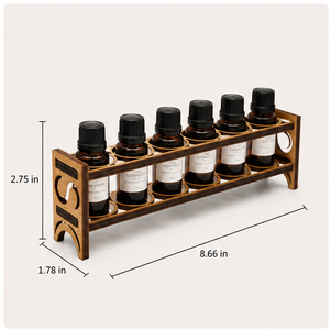Wooden Essential Oil <b>Storage</b> <b>Rack</b> Rectangular Minimalist Design Single Tier Durable Standing Type for Home Use - Product Image 4