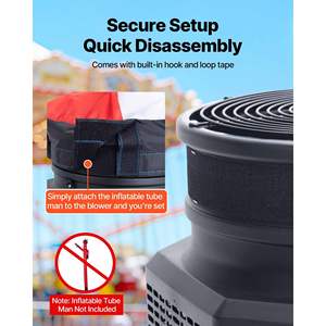 1/2 HP 370W PP Blower <b>Fan</b> for Inflatable Tube Guy IPX3 Waterproof Wacky Waving Wind Flying Puppet Dancer <b>12</b>-<b>Inch</b> Inflatable - Product Image 6