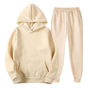 Conjunto de sudaderas personalizadas, informales, lisas, para correr, cálidas, suaves, conjuntos deportivos, sudaderas y pantalones de chándal de algodón para hombre - Product Image 2