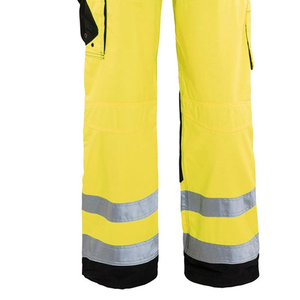 New Men High Visibility <b>Work</b> Trousers Polyester Safety <b>Pants</b> With Reflective Stripes Yellow <b>Black</b> Industrial Workwear - Product Image 6
