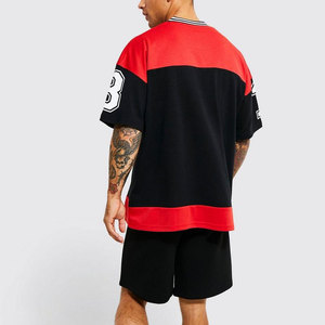 T-shirt court surdimensionné rouge pour homme avec impression du numéro 22, manches courtes, coupe sportive, jersey respirant, col rond - Product Image 5