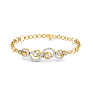 Luxury Yellow Gold Diamond Chain <b>Bracelet</b> Women's Everyday Wear Round Brilliant Cut Channel Setting Link Design - Product Image 1