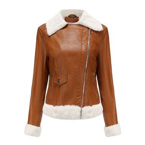 แจ็คเก็ตหนังแท้และหนังแกะ PU สำหรับผู้หญิง แบบสั่งทำสีและสไตล์ได้ตามต้องการ ราคาดีที่สุด พร้อมซับในผ้าฝ้ายถัก - Product Image 1