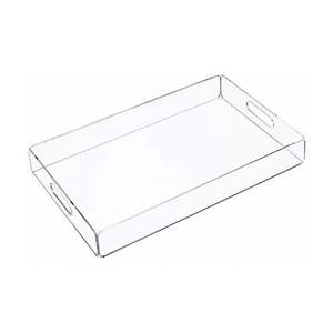 Plateau de service moderne en acrylique pour la présentation des aliments et de la vaisselle, compatible lave-vaisselle et portable, idéal pour les réceptions. - Product Image 1
