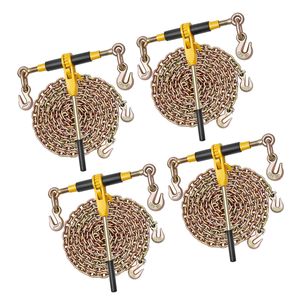 Set di Cinghie a Cricchetto con Catene G80 da 5/16 X 12,8 ft, Capacità di Carico 8000 Libbre, Nuovo Modello 'D' Tie D - Product Image 1
