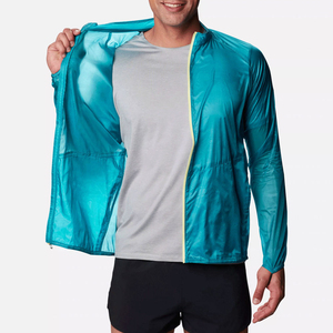 <b>Men's</b> Lightweight Stand Collar Zipper Closure Windproof Puffer Jacket Solid Color Polyester Spring Outdoor Sporty Style - Product Image 4