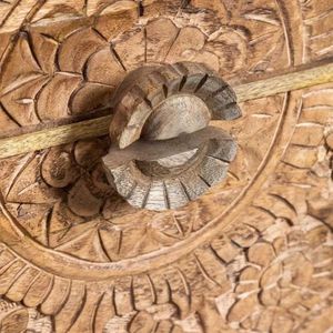 Carved Wood <b>Antique</b> Nightstand 2 Drawer End <b>Table</b> Traditional <b>Bedside</b> Cabinet for Hotel Apartment Bedroom Living Room - Product Image 3