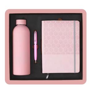 Coffret cadeau d'accessoires de bureau haut de gamme avec agenda en cuir, stylo et bouteille d'eau, disponible au prix direct usine - Product Image 1