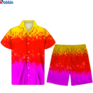 Collection d'été : Chemise boutonnée personnalisée pour homme, pantalon de plage à manches courtes, costumes pour homme grande taille, confortables et respirants - Product Image 5