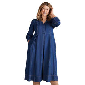 Robe chemise en jean pour femme, coton de qualité supérieure, usage quotidien, fournisseur d'usine OEM ODM - Product Image 2