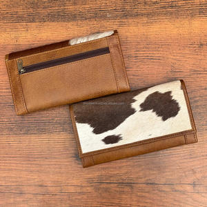 Nouveau design Top qualité en cuir de vachette véritable pochette sac à main portefeuille de luxe cheveux sur la peau porte-carte de crédit portefeuille cadeau femmes - Product Image 4